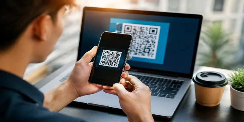 Thành viên thực hiện quét mã QR để chuyển khoản nhanh vào tài khoản nhà cái